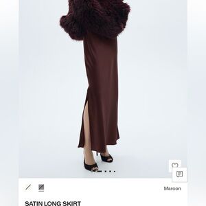 Elegant Burgundy Satin Skirt